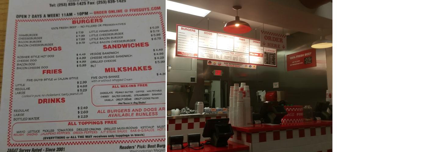 Five Guys Menu