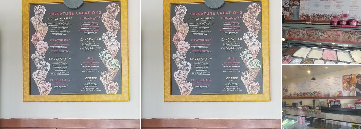 Cold Stone Creamery Menu