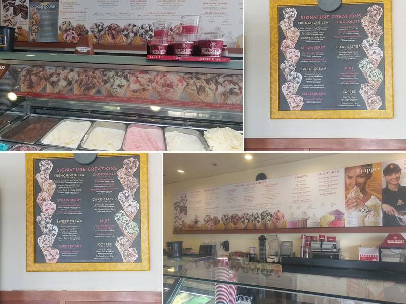 Cold Stone Creamery Menu