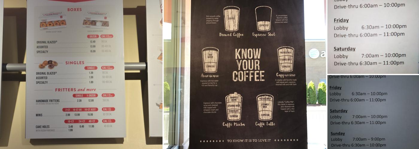 Krispy Kreme Menu