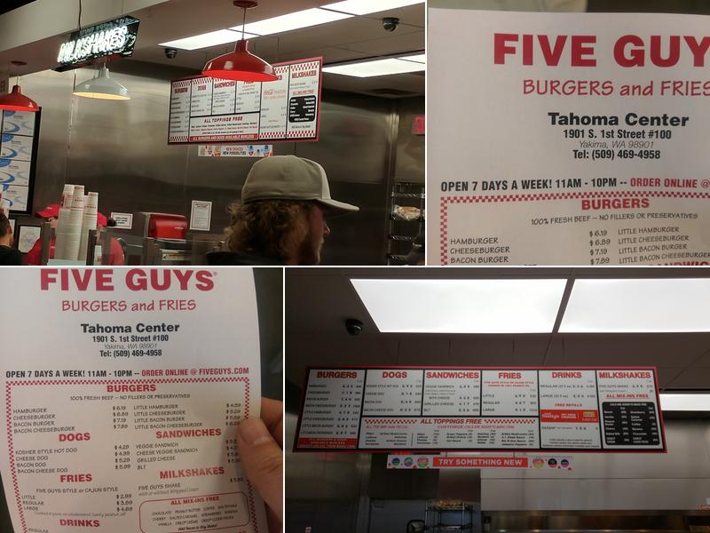Five Guys Menu
