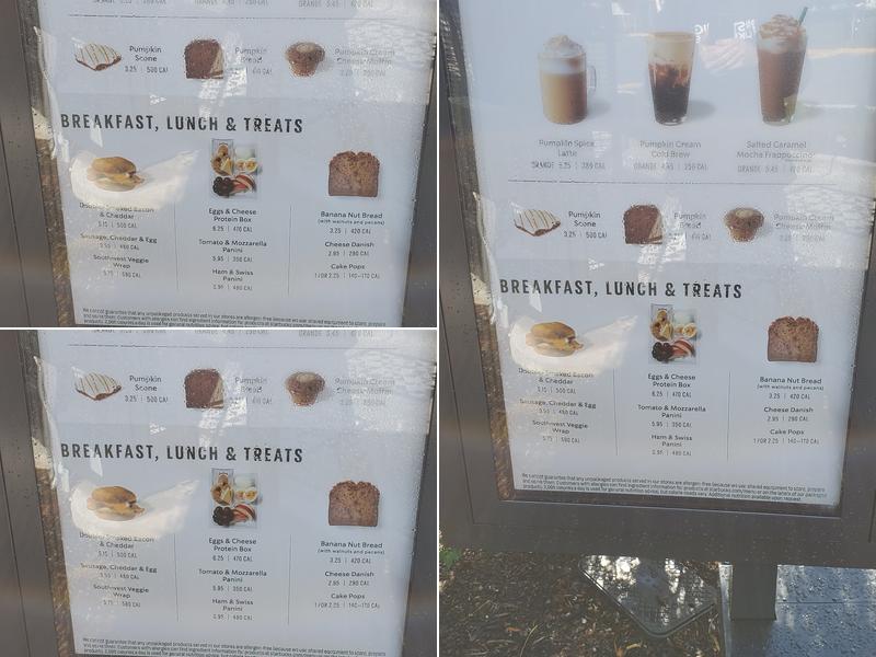 Starbucks Menu
