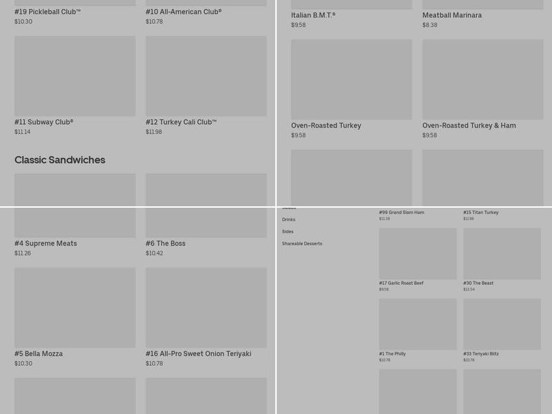Subway Menu