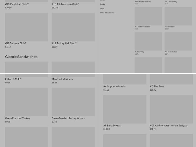 Subway Menu