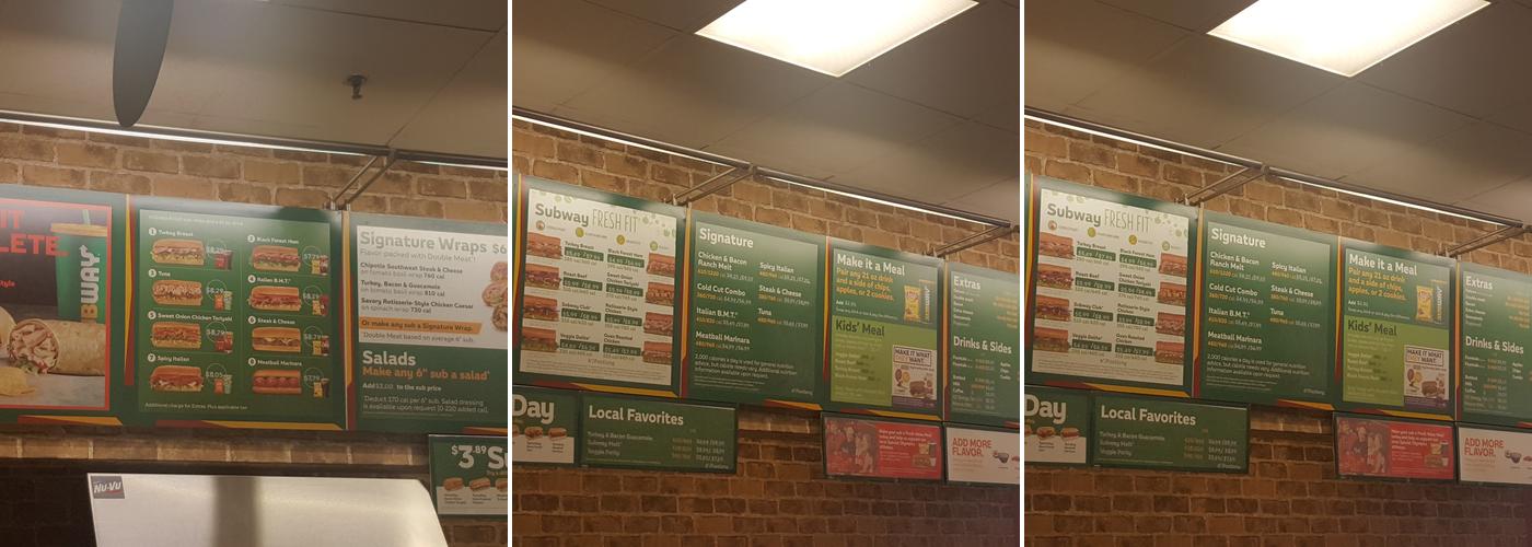 Subway Menu
