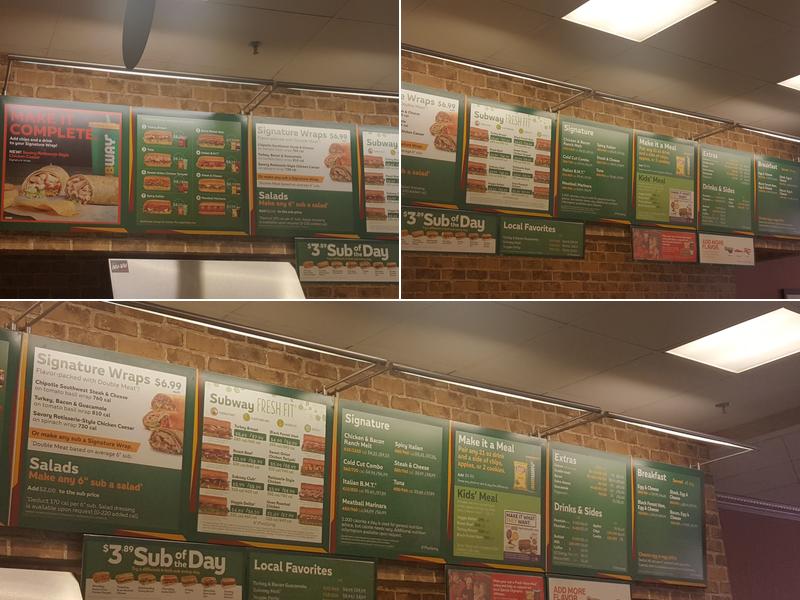 Subway Menu