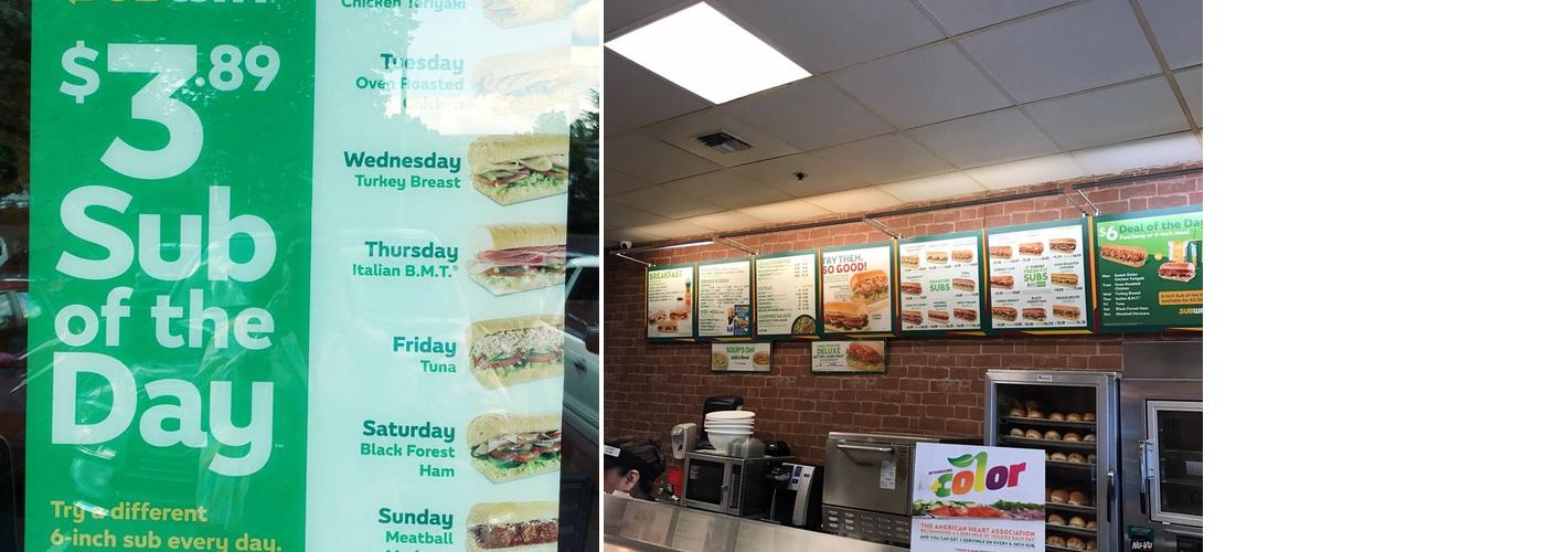 Subway Restaurant Menu