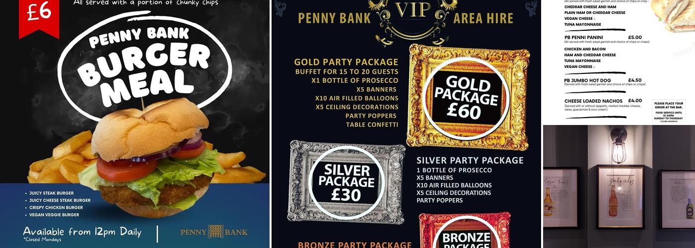 The Penny Bank Pub Menu