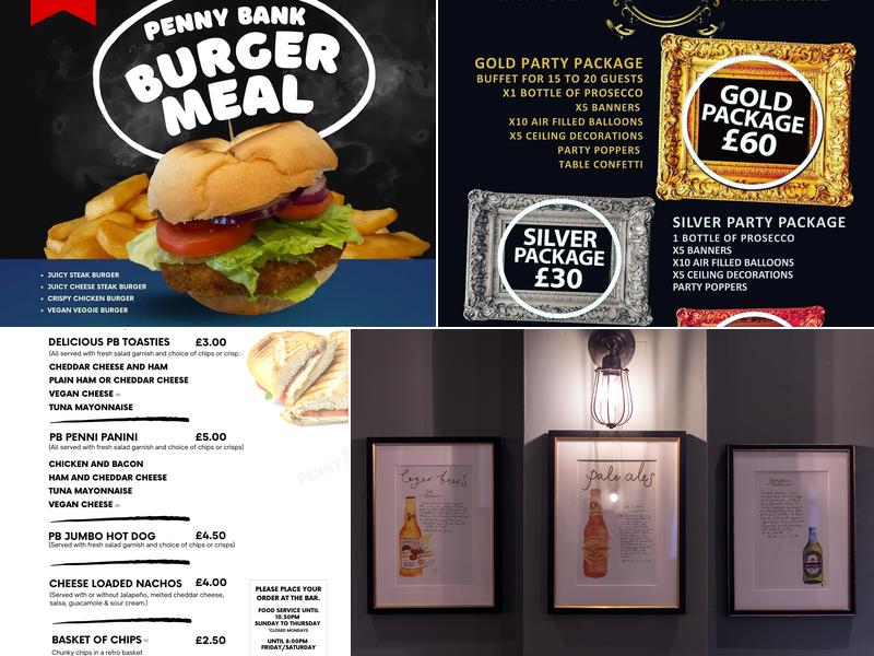 The Penny Bank Pub Menu