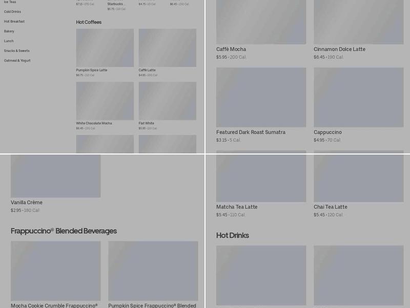 Starbucks Menu