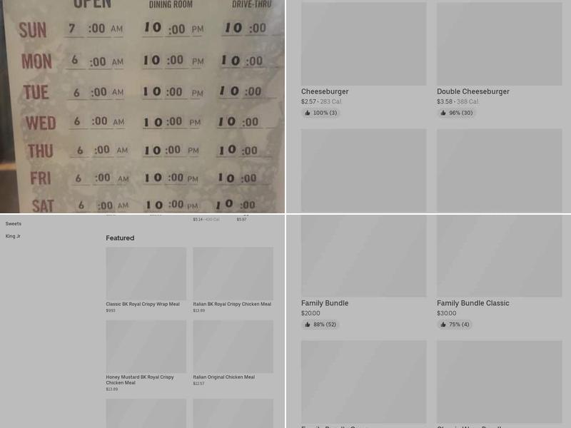Burger King Menu