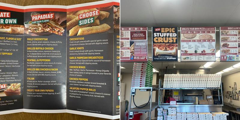 Papa Johns Pizza Menu
