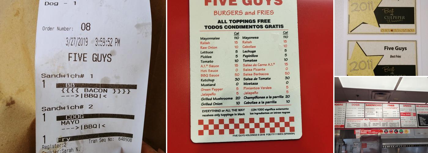 Five Guys Menu