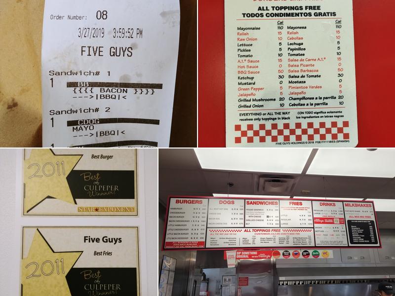 Five Guys Menu