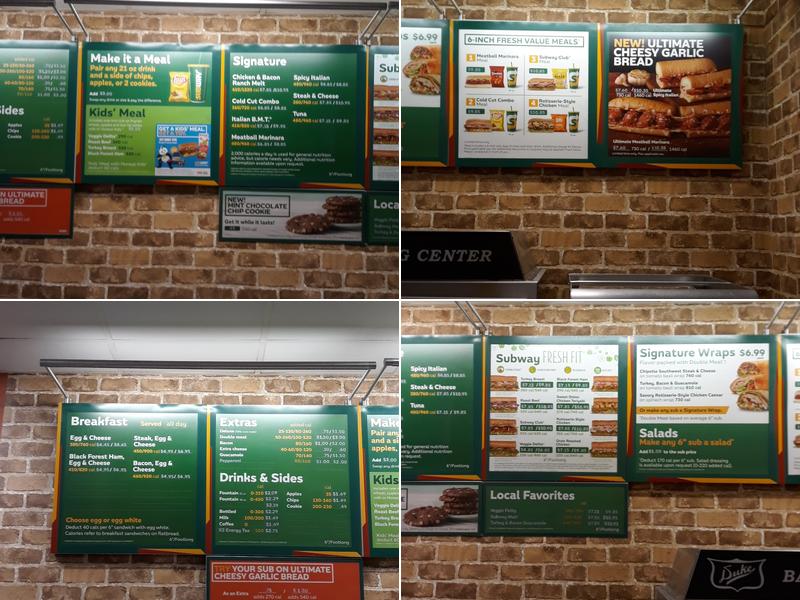 Subway Menu