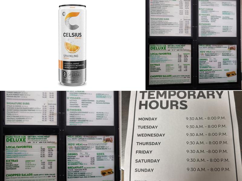 Subway Menu