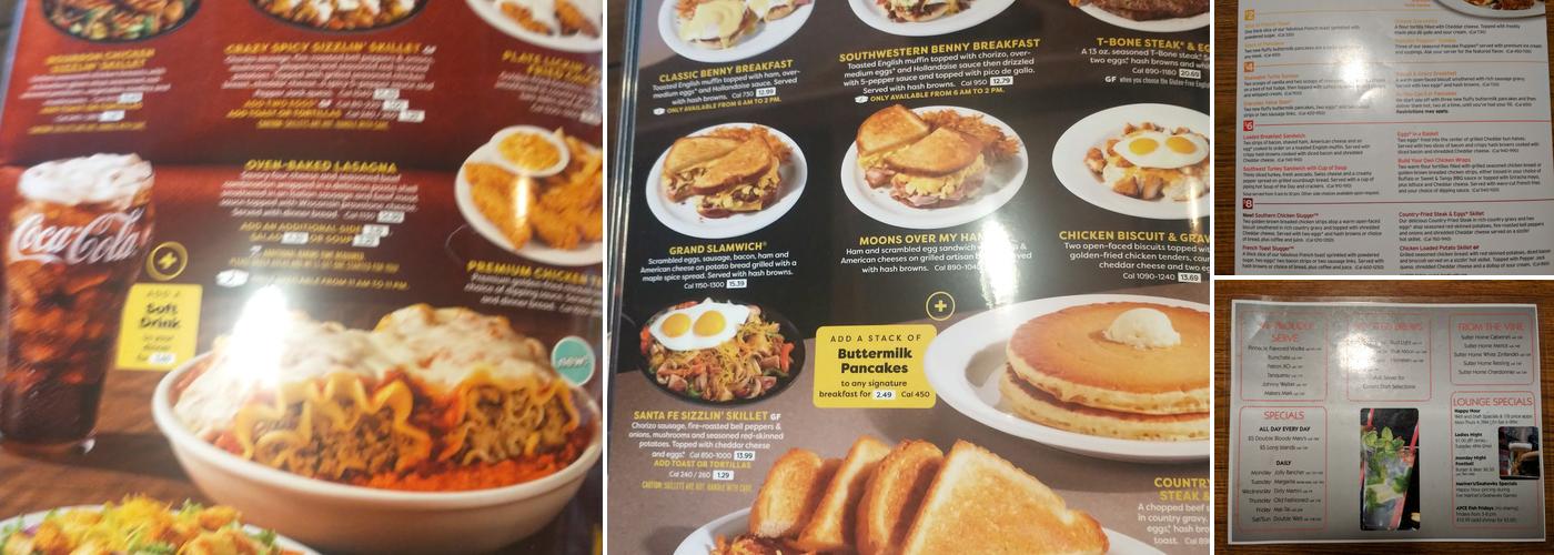 Denny's Restaurant Menu