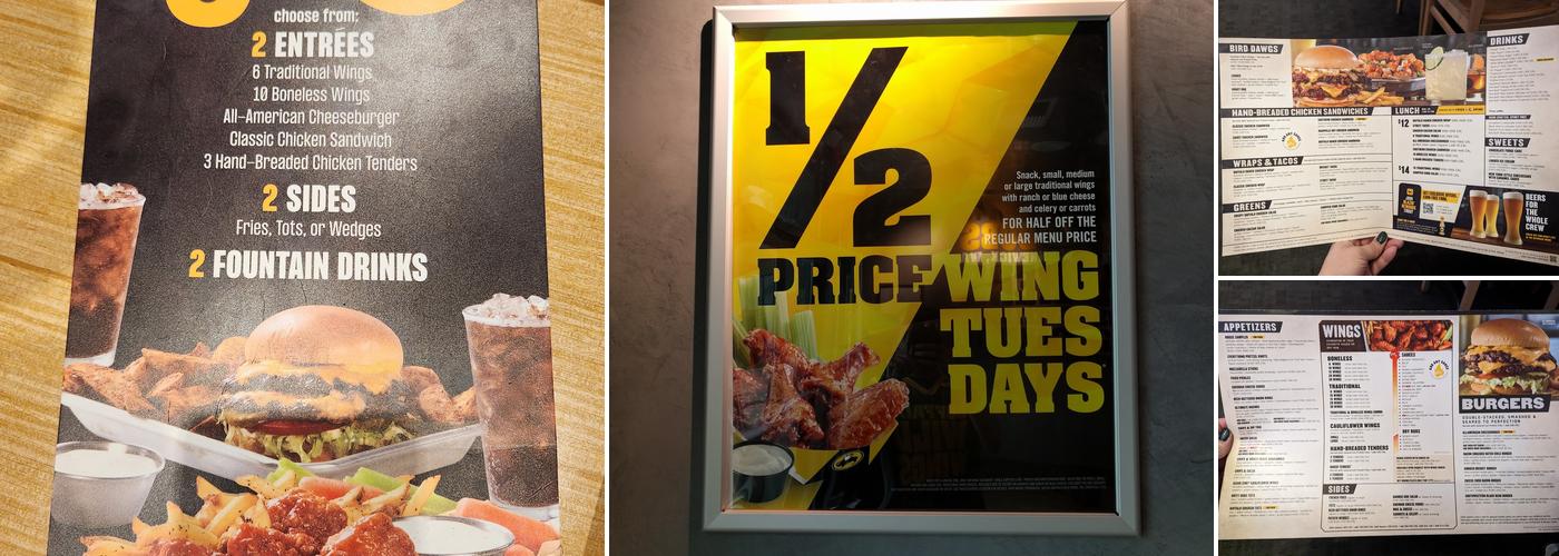 Buffalo Wild Wings Menu