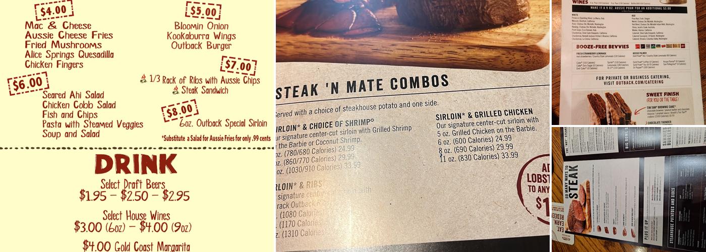 Outback Steakhouse Menu