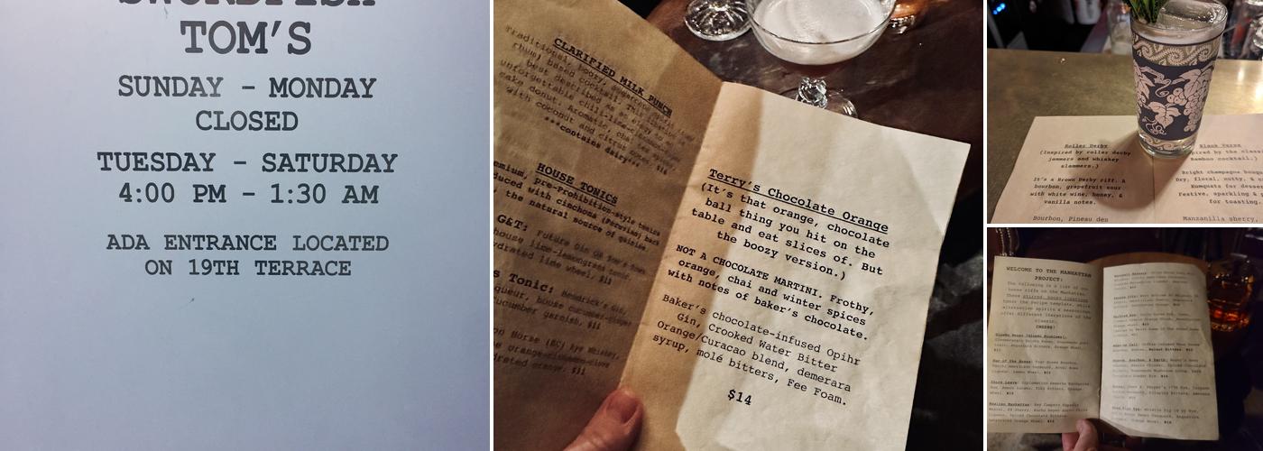 Swordfish Tom's Menu