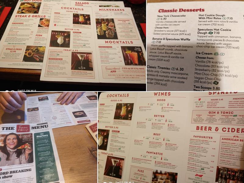 Frankie & Benny's Menu