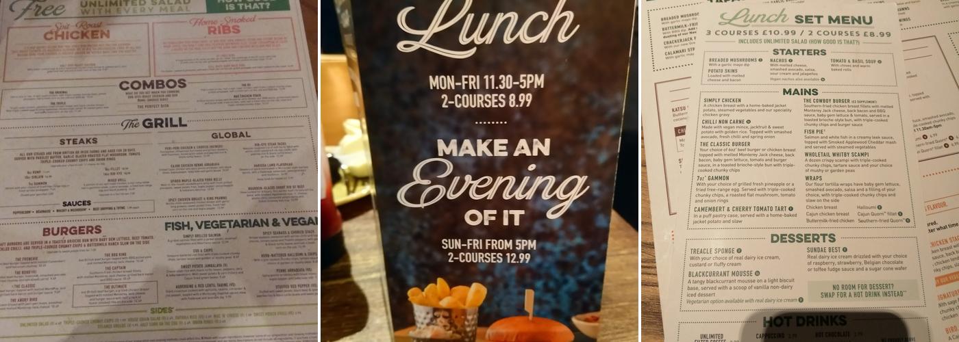 Harvester - The Honey Pot Menu