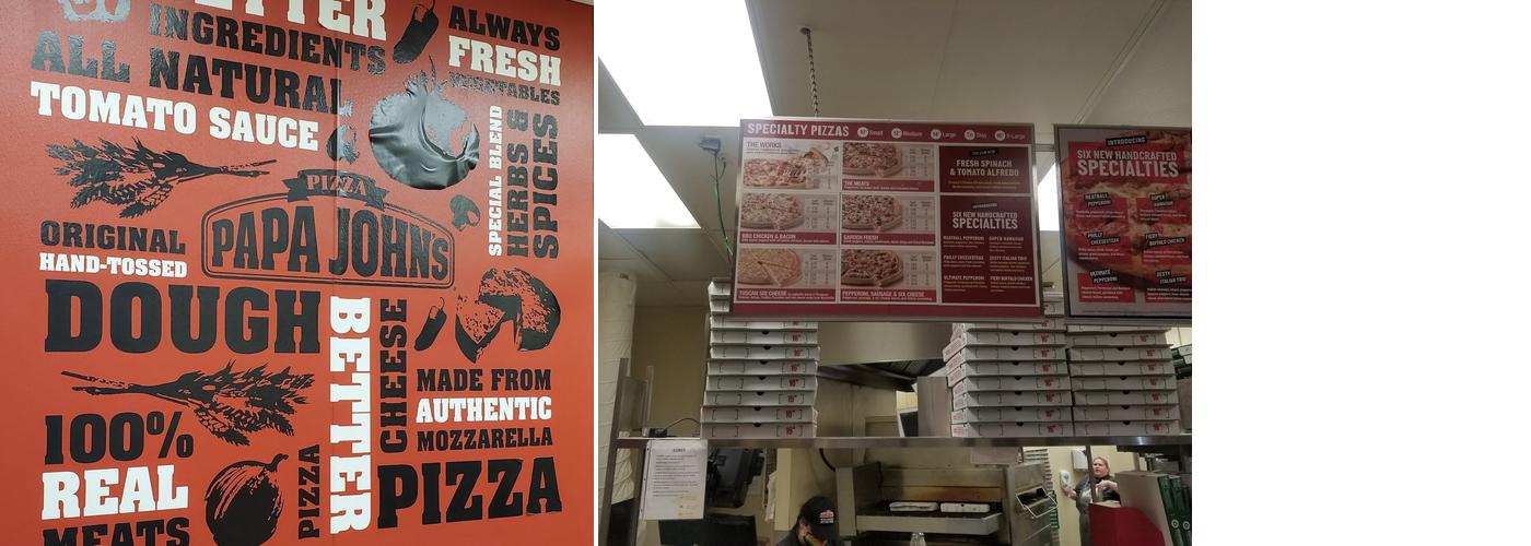 Papa Johns Pizza Menu
