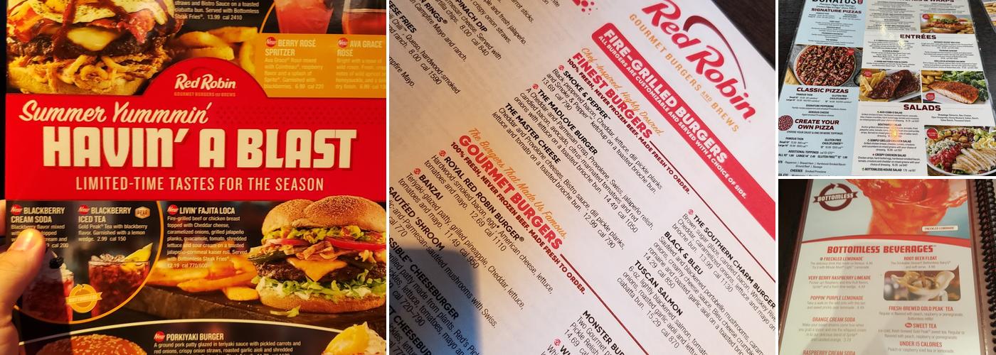 Red Robin Gourmet Burgers and Brews Menu