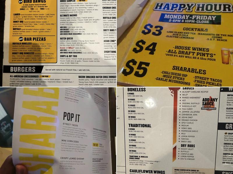Buffalo Wild Wings Menu