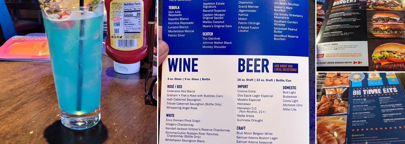 Dave & Buster's Manchester Menu