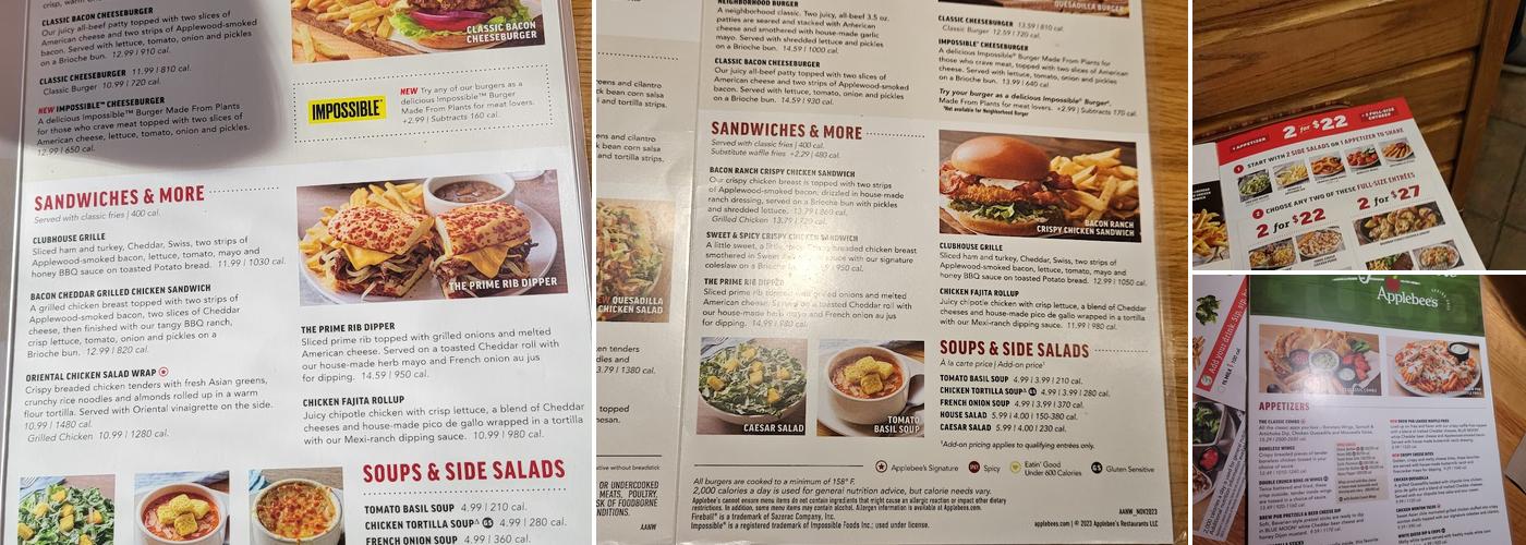 Applebee's Grill + Bar Menu