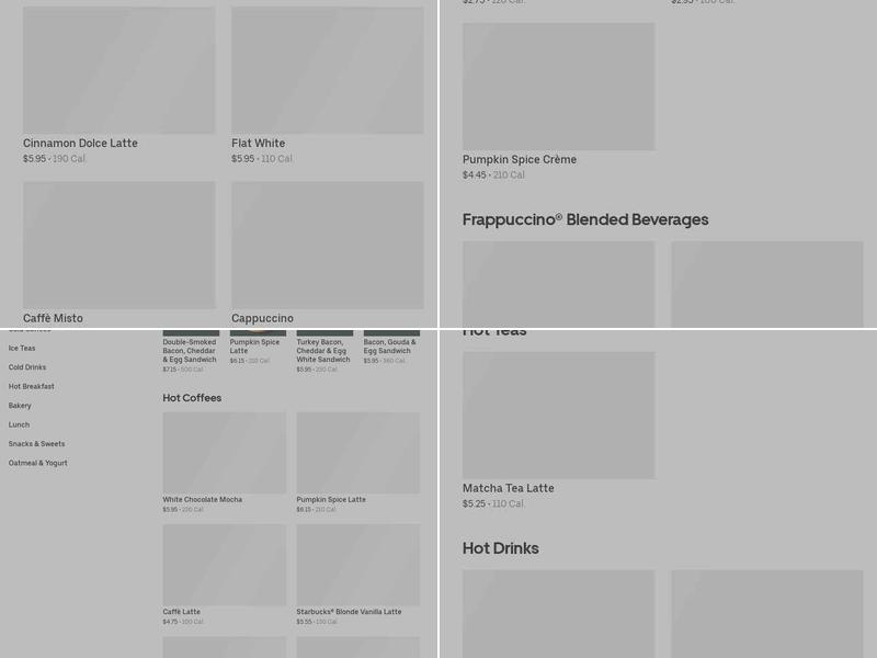 Starbucks Menu