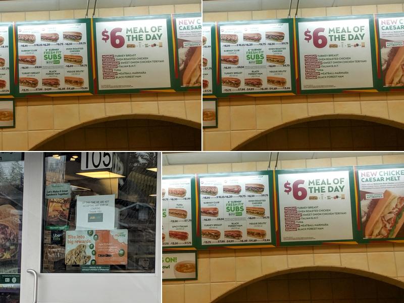 Subway Menu
