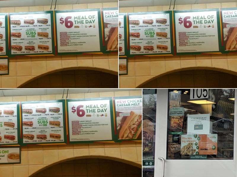 Subway Menu