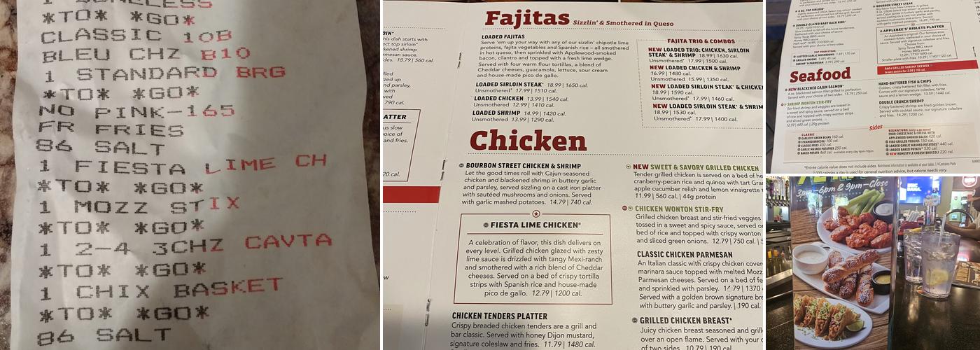 Applebee's Grill + Bar Menu