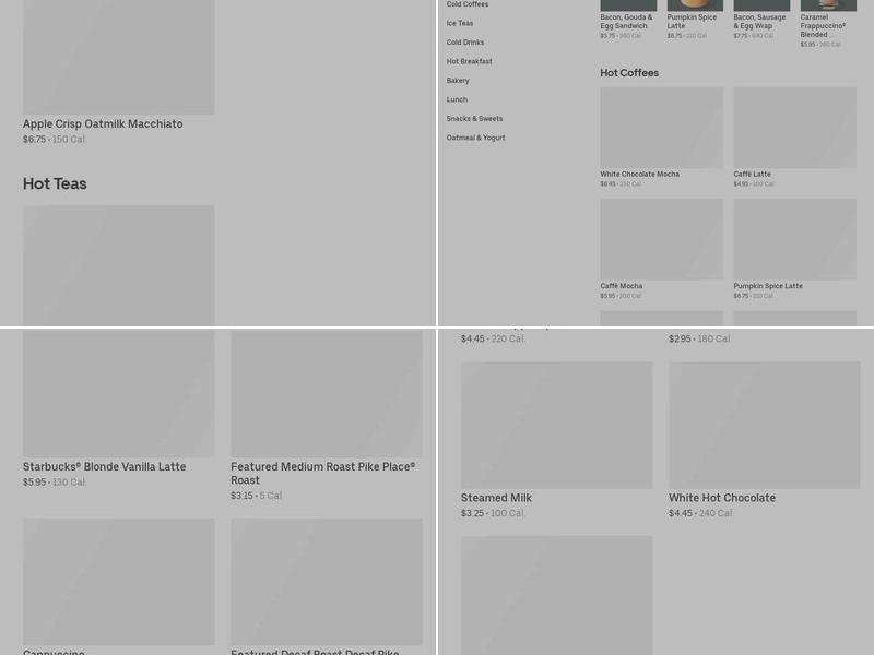Starbucks Menu