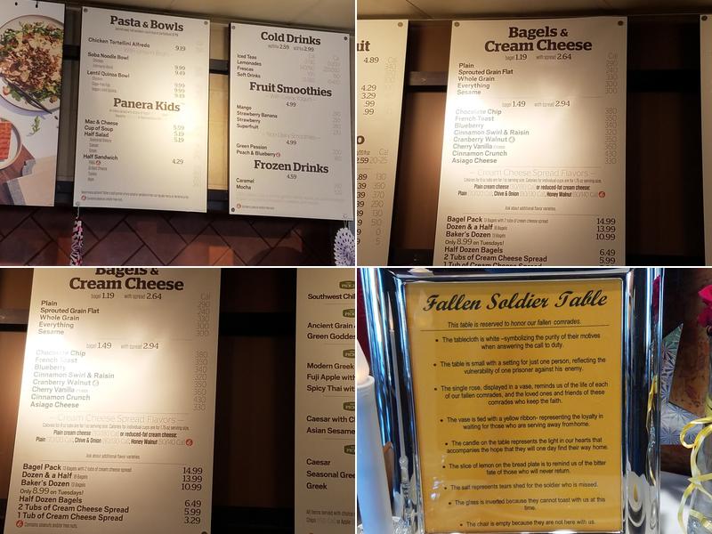 Panera Bread Menu