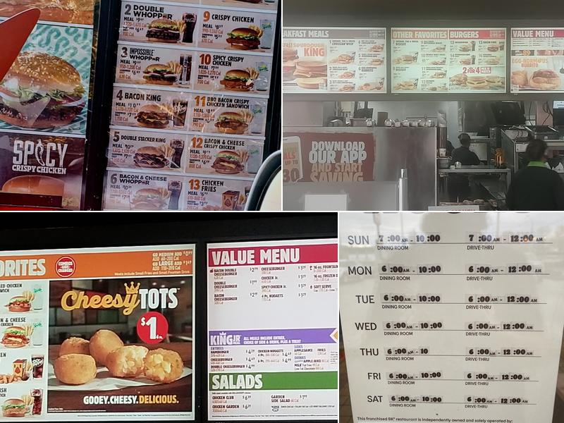 Burger King Menu