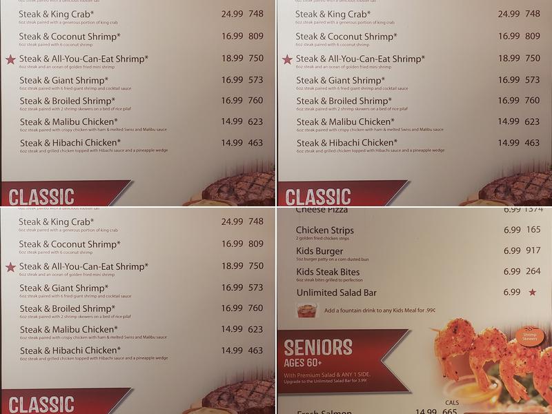 Sizzler Menu