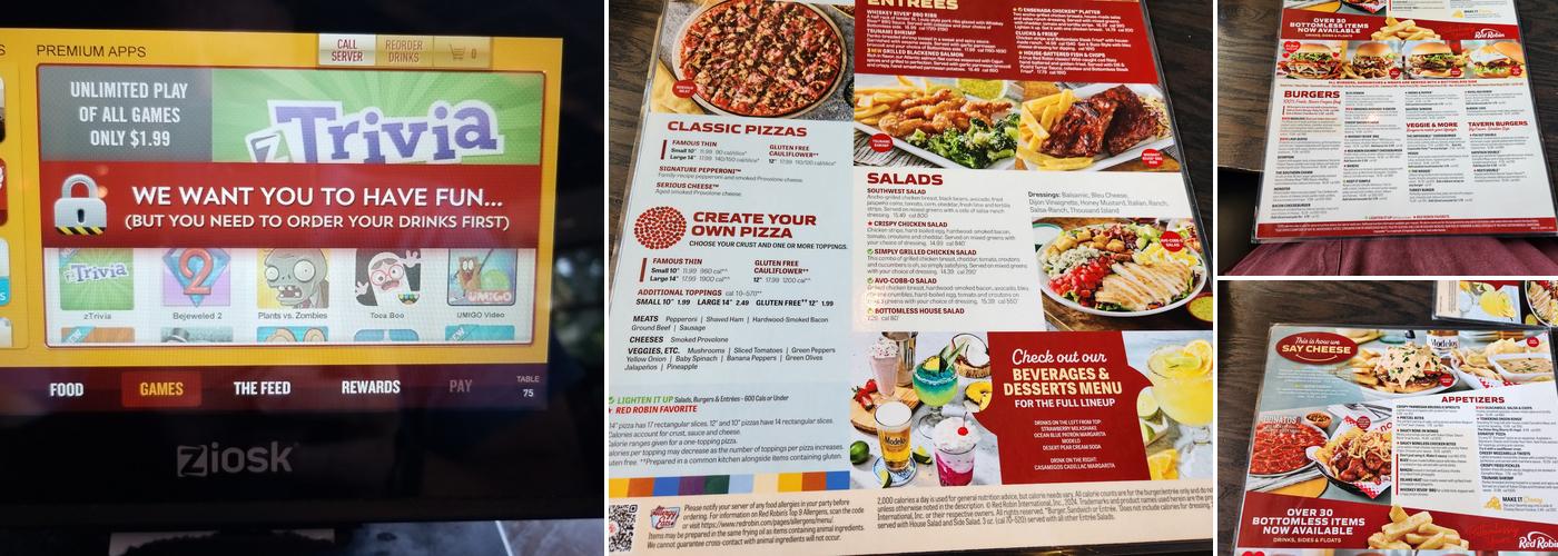 Red Robin Gourmet Burgers and Brews Menu