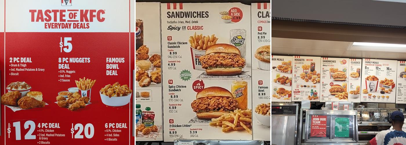 KFC Menu
