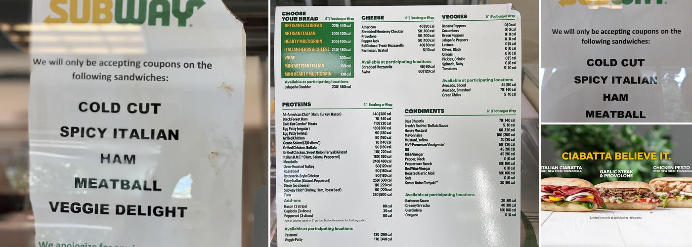 Subway Menu
