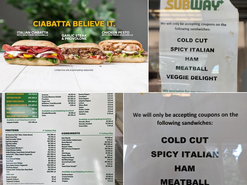 Subway Menu