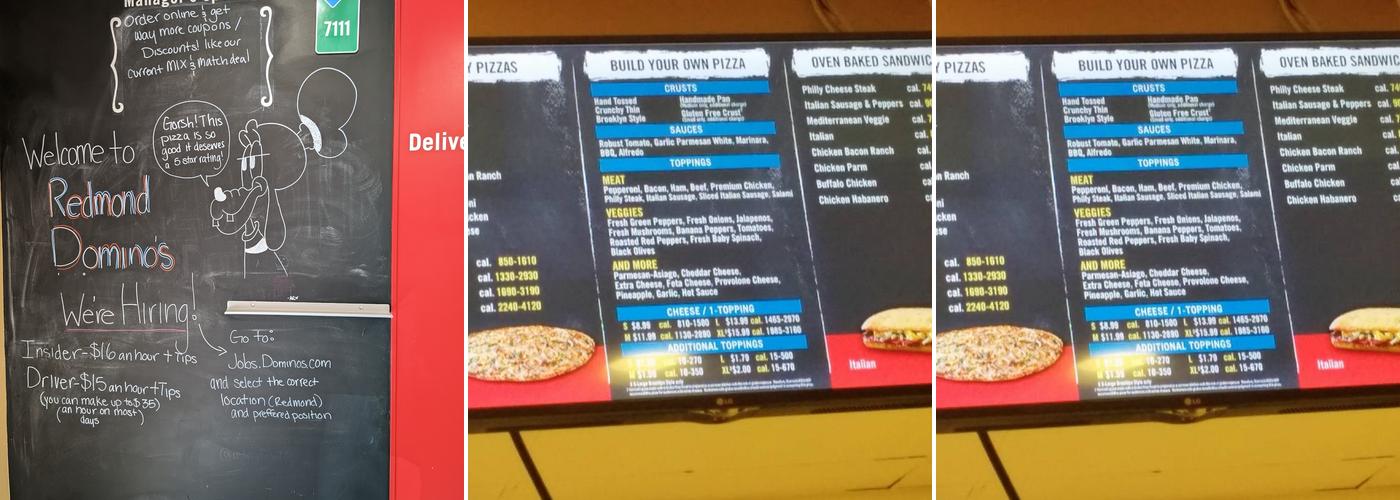 Domino's Pizza Menu