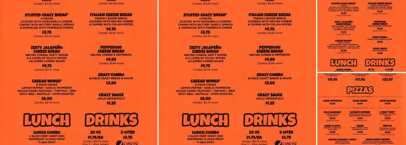 Little Caesars Pizza Menu