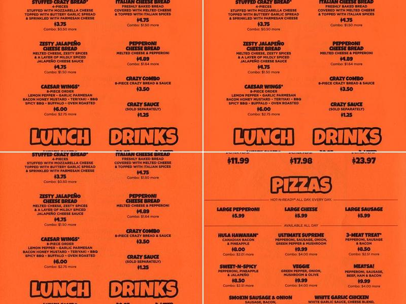 Little Caesars Pizza Menu