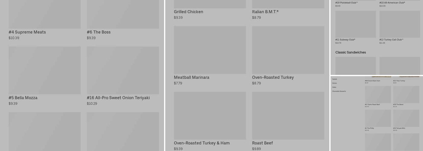 Subway Menu