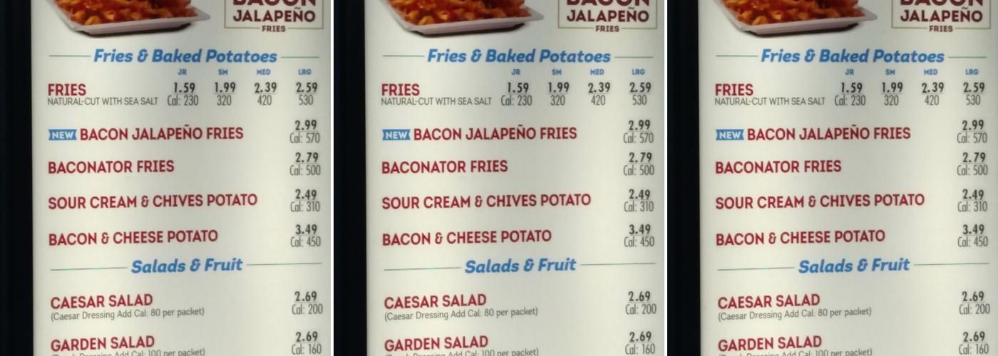 Wendy's Menu