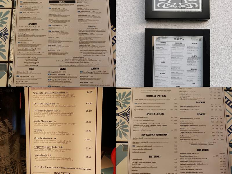 Pizza Express Rayleigh Menu