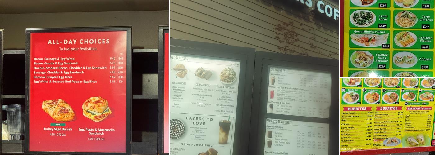 Starbucks Menu